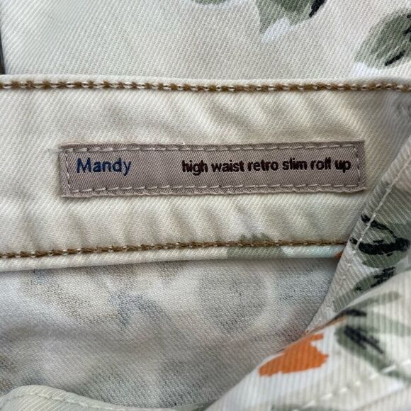 Citizens of Humanity Mandy High Waist Retro Slim Roll Up Floral Jeans - Size: 25 - Picture 7 of 14